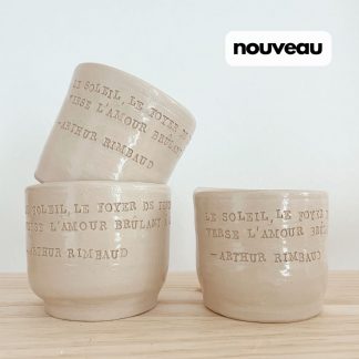 Tasse espresso poétique gravée